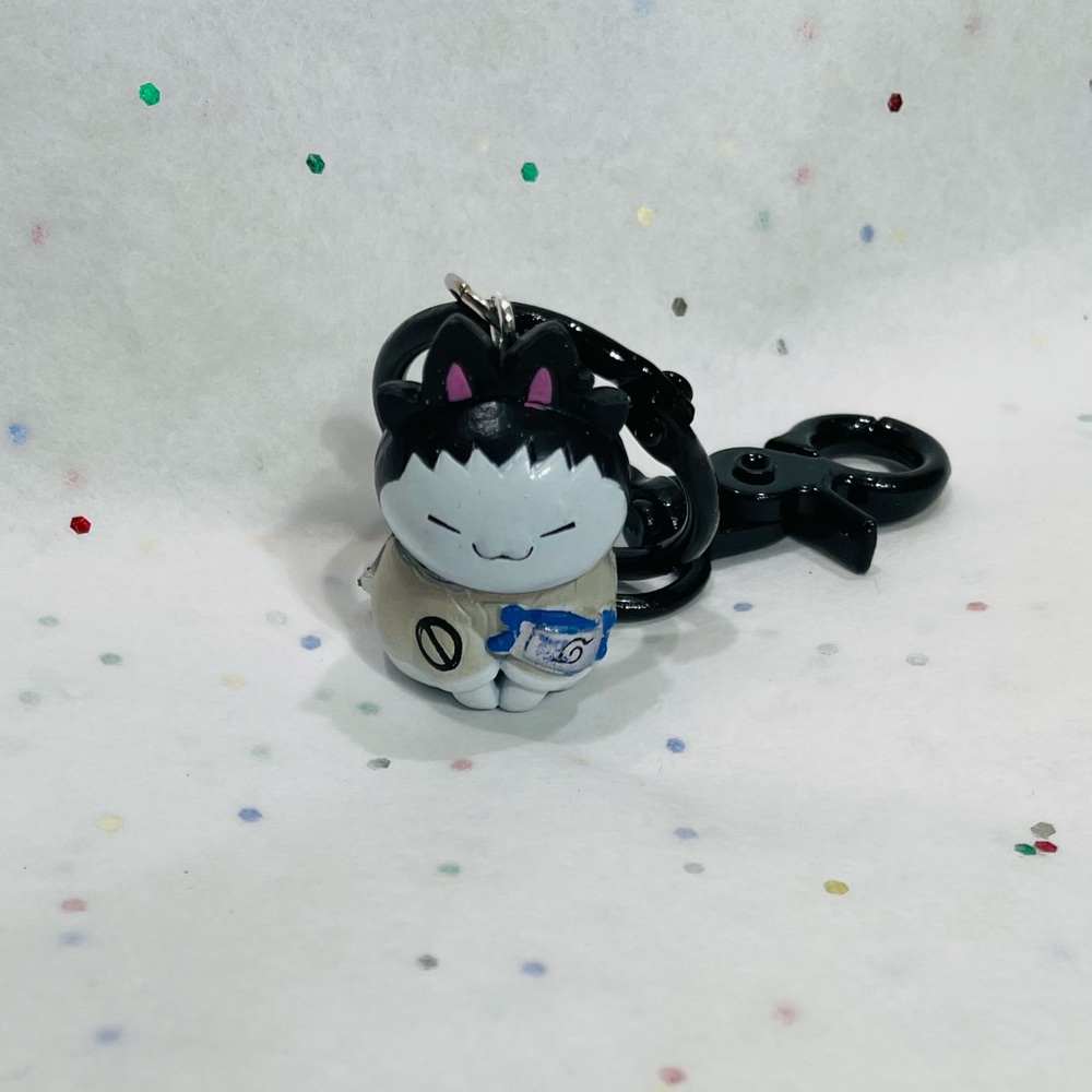 Shikamaru Ninja Shinobi Kitty with White Keychain or zipper charm